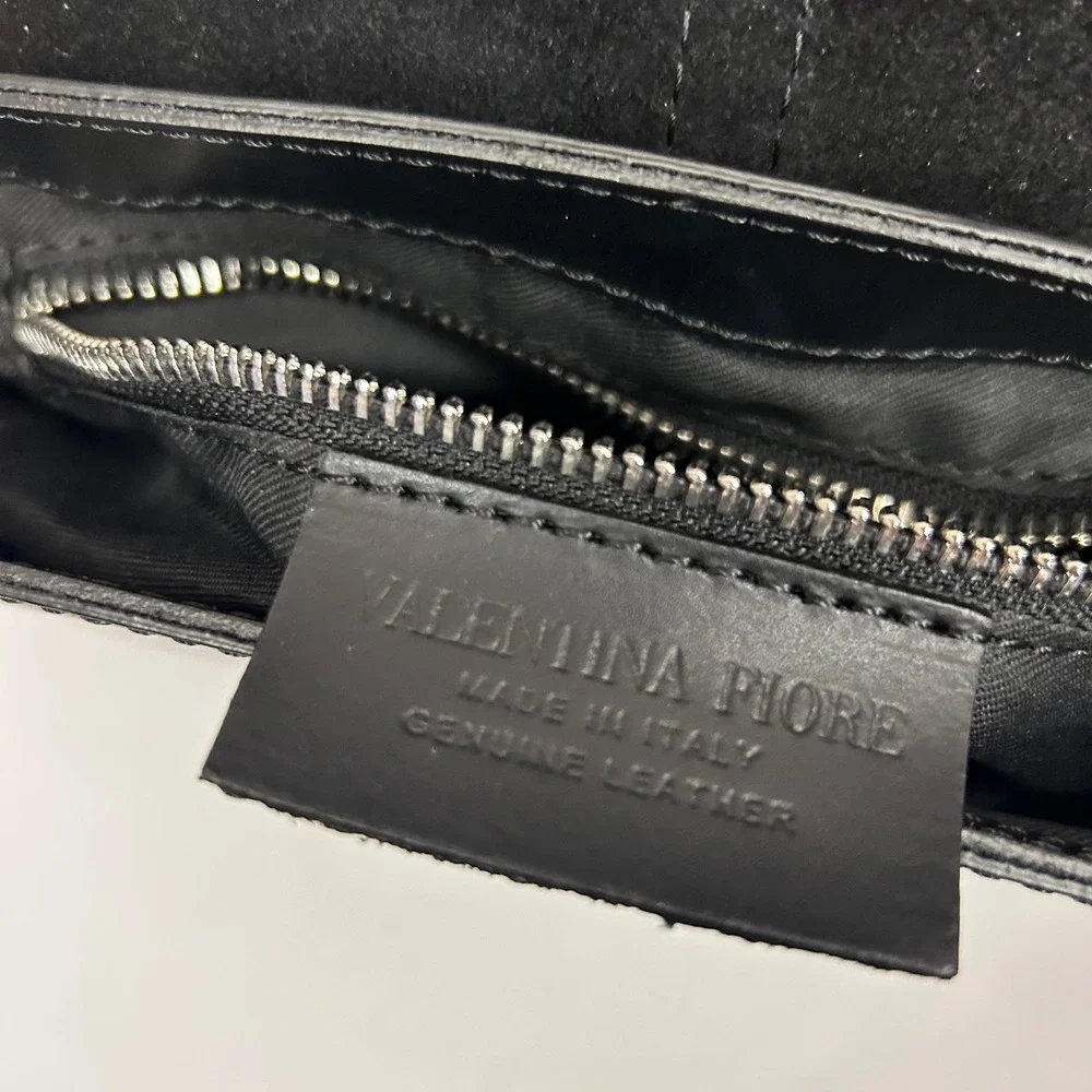 Valentina Fiore Genuine Leather Snake Embossed Crossbody Bag‎ Made in Italy
